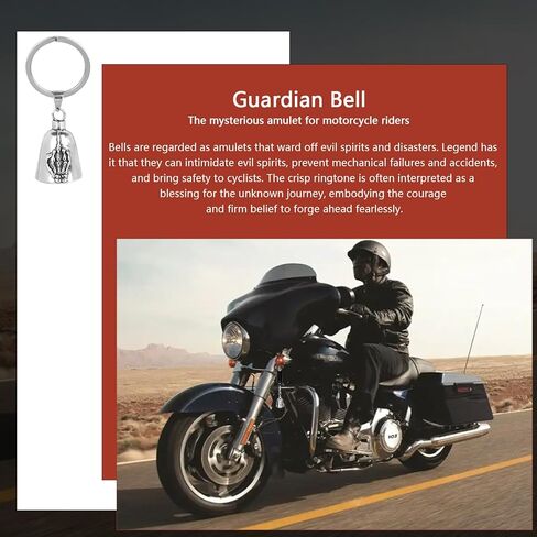 Motorcycle Biker Guardian Luck Riding Bell w/Key Chain Ring & Hanger for Bikers Riders, for Men Women Guard Riding Safety in Kuwait