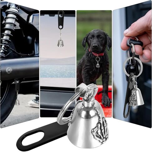 Motorcycle Biker Guardian Luck Riding Bell w/Key Chain Ring & Hanger for Bikers Riders, for Men Women Guard Riding Safety in Kuwait
