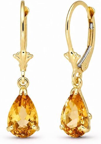 Galaxy Gold GG 14k Yellow Gold Dangle Earrings with Citrines in Saudi Arabia