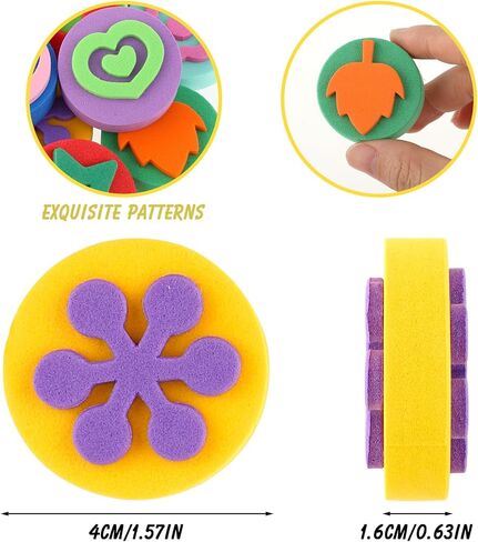 12Pcs EVA Paint Stamps Set, Multicolor Sponge Stampers, Sponges for Painting, Crafts and DIY in Kuwait
