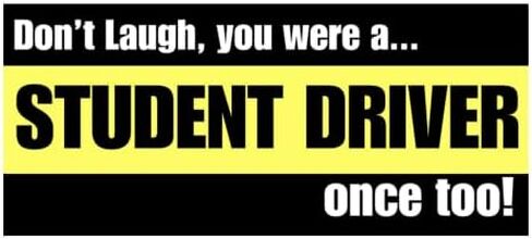 Funny Student Driver Magnet 4 Pack – Magnetic Bumper Sticker for Car, Removable Car Magnet Sign, Teen New Driver Safety Warning, Weatherproof Magnetic Vehicle Sticker, Beginner Driver Car Decal in Kuwait