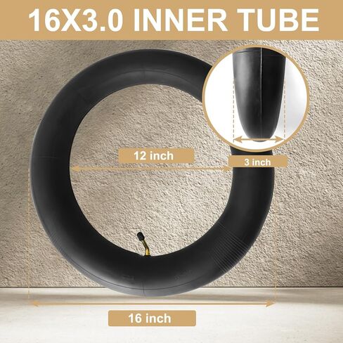 2 Pack 16x3.0 Bikes Inner Tube 16x3.00 Electric Scooter Tires Tube 16x3.0, 16x3.25, 16x3.5 Tires Tube for E-Bikes Scooters Mopeds Unicycles and Folding Bikes in Kuwait