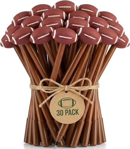 Rugby Shape Gel Pens, Black Ink Sports Themed Stationery for Office and Business, Novelty Design, 30 Pack in Kuwait