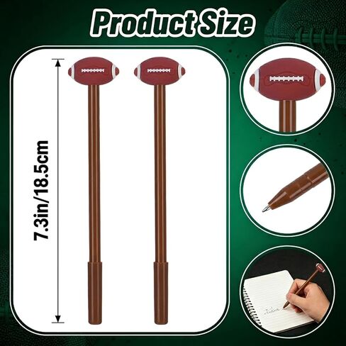 Rugby Shape Gel Pens, Black Ink Sports Themed Stationery for Office and Business, Novelty Design, 30 Pack in Kuwait