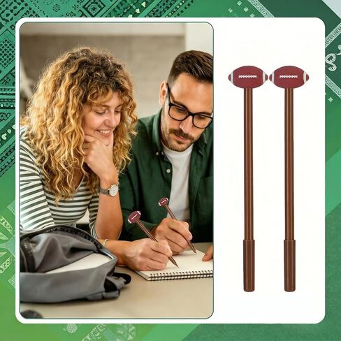 Rugby Shape Gel Pens, Black Ink Sports Themed Stationery for Office and Business, Novelty Design, 30 Pack in Kuwait