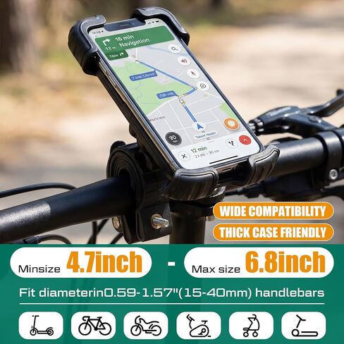 BBTO 2-in-1 Motorcycle Cup Holder Set 7/8'' to 1 1/4'' Bike Phone Holder 4.7 to 6.8" with 360°Swivel Ball-Mount Handlebar Phone Cup Clamp Cycling Accessories for ATV Utv Scooter Boat Black in Kuwait