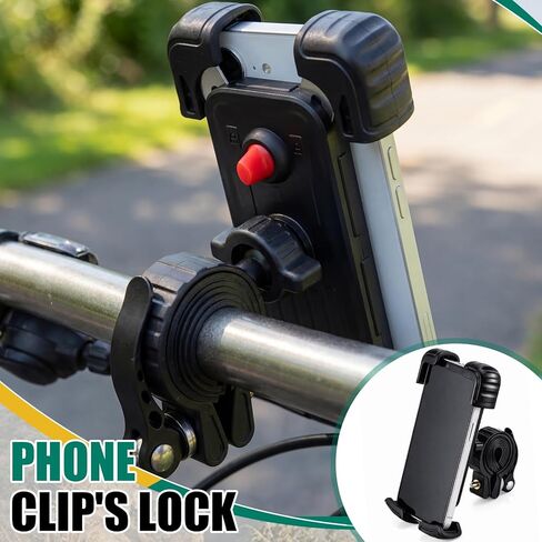 BBTO 2-in-1 Motorcycle Cup Holder Set 7/8'' to 1 1/4'' Bike Phone Holder 4.7 to 6.8" with 360°Swivel Ball-Mount Handlebar Phone Cup Clamp Cycling Accessories for ATV Utv Scooter Boat Black in Kuwait