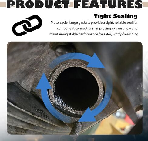 2PCS Motorcycle Exhaust Gasket Kit,Graphite & Steel Exhaust Flange Gasket Compatible with Harley Davidson Dyna Softail Touring,Professional Exhausts Donut Gaskets in Saudi Arabia