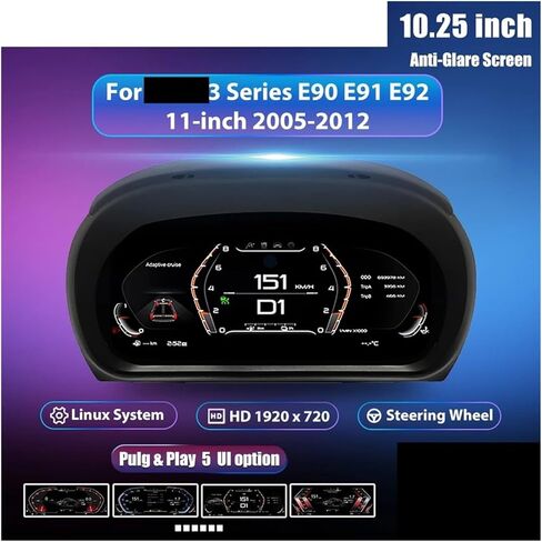1920 * 720 Auto Lcd Dashboard Compatible For BMW 3 Series E90 E91 E92 2005-2012 Years Paneel Virtuele Cockpit Snelheidsmeter Voor in Kuwait