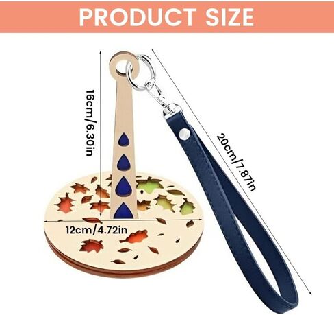 Portable Wrist Yarn Holder for Knitting & Crocheting on the Go, Aesthetic Wooden Tangle-Free Spindle, Hands-Free Hanging Yarn Dispenser for Walking & Travel, Unique Gift for Knitters & Crafters in Kuwait