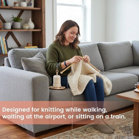 Portable Wrist Yarn Holder for Knitting & Crocheting on the Go, Aesthetic Wooden Tangle-Free Spindle, Hands-Free Hanging Yarn Dispenser for Walking & Travel, Unique Gift for Knitters & Crafters in Kuwait
