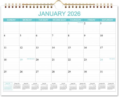 Calendar 2026-2027 - Wall Calendar Runs Apr 2026 to Jun 2027, 15 Monthly Wall Planner with 140gsm Paper for Planning and Organizing, Holiday Calendar, 11.5 x 14.5 In Calenders 2026-2027 in Kuwait