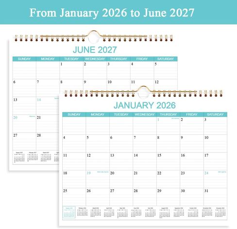 Calendar 2026-2027 - Wall Calendar Runs Apr 2026 to Jun 2027, 15 Monthly Wall Planner with 140gsm Paper for Planning and Organizing, Holiday Calendar, 11.5 x 14.5 In Calenders 2026-2027 in Kuwait