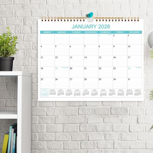 Calendar 2026-2027 - Wall Calendar Runs Apr 2026 to Jun 2027, 15 Monthly Wall Planner with 140gsm Paper for Planning and Organizing, Holiday Calendar, 11.5 x 14.5 In Calenders 2026-2027 in Kuwait