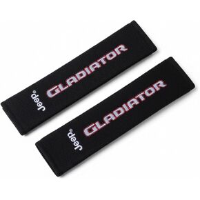 Jeep Gladiator Seat Belt Covers 2-Pack – Embroidered Logo Padded Shoulder Protectors 3" x 10" Black in Kuwait