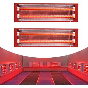 قطعتان من مصباح معالجة الطلاء بالأشعة تحت الحمراء للخبز، مصباح سخان 2000 وات 110 فولت لأكشاك رش السيارات والتدفئة بالأشعة تحت الحمراء البعيدة، سلك صلب، بدون قابس in Kuwait