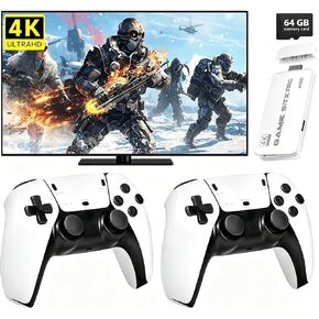 وحدة تحكم ألعاب Serpanix Retro مع مخرج HDMI 4K، عصا ألعاب التوصيل والتشغيل للتلفزيون، أكثر من 20,000 لعبة محملة مسبقًا، وحدات تحكم لاسلكية مزدوجة 2.4 جيجا هرتز، تدعم أكثر من 23 تنسيقًا للمحاكي - وحدة تحكم ألعاب فيديو مثالية لمتعة العائلة in Kuwait