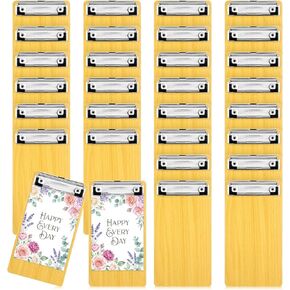 30 Pcs Mini Clipboard Set, Small Clipboards Wooden Half Page Memo Board with Low Profile Clip & Hanging Loop, 8.2 x 4.3 Inch for Office, Restaurant, Home, Menu Holder, Note Taking in Kuwait