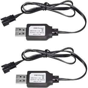7.4 فولت 3Pin SM-3P التوصيل كابل شاحن USB للسيارات RC والقوارب اللعب القرش فراغ شاحن بطارية ليثيوم أيون شاحن بطارية (2 قطعة) in Kuwait
