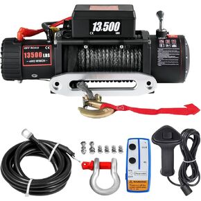 ATV/UTV Winch Kit 13500lb with Steel Cable, Wired Manual Remote Control Switch, IP65 Waterproof for Towing ATV UTV, Boat, Off-Road in Kuwait