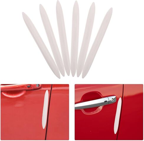 PRETYZOOM 6pcs Car Door Side Protector Strips White – Self-Adhesive Anti-Scratch Edge Guards for Front and Rear Doors, Invisible Collision Prevention for Cars, Suvs, and Trucks in Kuwait