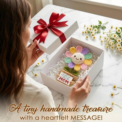 هدايا عيد ميلاد للأم من ابنتها - أحبك يا أمي زهرة الكروشيه، هدية كروشيه حلوة في عيد الأم، هدية زهور الكروشيه لعيد الميلاد، هدايا للأم في زوجة الأب، جيجي نانا in Kuwait