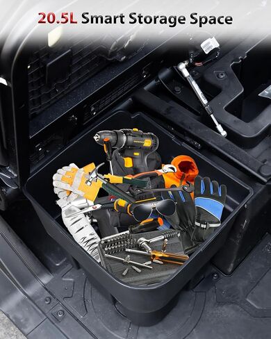 صندوق تخزين تحت المقعد لـ Ranger XD 1500، 20.5L جانب الراكب الأمامي الخلفي أسفل المقعد، صندوق تخزين أدوات PP متين لملحقات Polaris Ranger XD 1500/Crew 2024 2025 in Kuwait