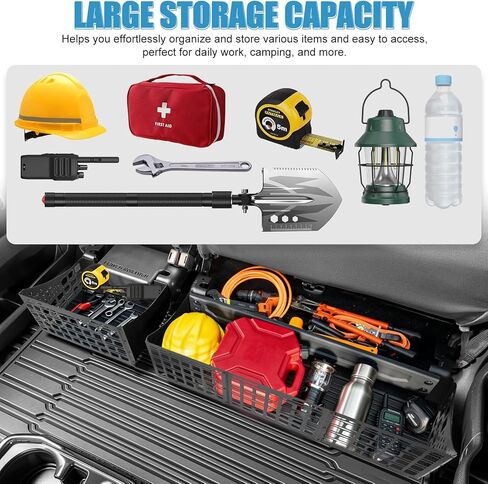 لوحة مولي للتخزين تحت المقعد F150 لـ 2015-2026 Ford F150 و2017-2026 F250 F350 Super Duty Supercrew/Crew Cab ملحقات داخلية، منظم لوحة مولي أسفل المقعد الخلفي للشاحنة وصندوق تخزين in Kuwait