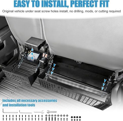 لوحة مولي للتخزين تحت المقعد F150 لـ 2015-2026 Ford F150 و2017-2026 F250 F350 Super Duty Supercrew/Crew Cab ملحقات داخلية، منظم لوحة مولي أسفل المقعد الخلفي للشاحنة وصندوق تخزين in Kuwait
