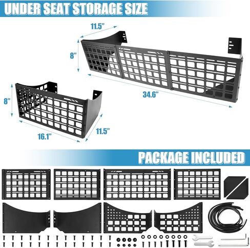 لوحة مولي للتخزين تحت المقعد F150 لـ 2015-2026 Ford F150 و2017-2026 F250 F350 Super Duty Supercrew/Crew Cab ملحقات داخلية، منظم لوحة مولي أسفل المقعد الخلفي للشاحنة وصندوق تخزين in Kuwait