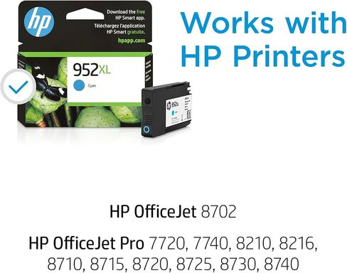 خرطوشة حبر HP 952XL سماوي، وHP 952XL أصفر وأرجواني عالية الإنتاجية - 3 عبوات | يعمل OfficeJet 8702، OfficeJet Pro 7720، 7740، 8210، 8710، 8720، 8730، 8740 Series | in Kuwait
