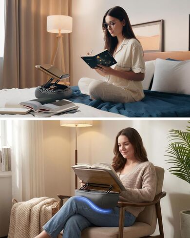 Viozon Lap Book Pillow Stand with Storage, Adjustable Beanbag Reading Pillow with Dark Wood Panel, Multi-Angle Book Holder for Hands-Free Reading in Bed or Sofa,Book Lover Essential, Soft Cushion in Kuwait