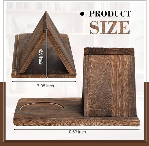 SiliFine Wooden Book Stand for Reading Rest Triangle Book Holder Small Bookshelf with Cup Holder for Bedroom Nightstand Office Desk Library Table Centerpiece Reading Essentials Gifts in Kuwait