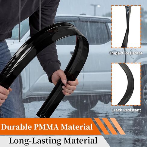 4PCS Window Rain Guards Compatible with Toyota Tacoma 2024 2025 2026 Double Cab, Outside Tape-On Mount Vent Deflectors Visors Accessories (Fit for 2024+Tacoma Double Cab) in Kuwait