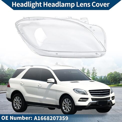 Headlight Lens Cover Headlight Headlamp Lense Clear Lens Cover No.A1668207359 for Mercedes-Benz ML350 2012-2015 Clear Pc 1 Pc Front Right Car in Kuwait