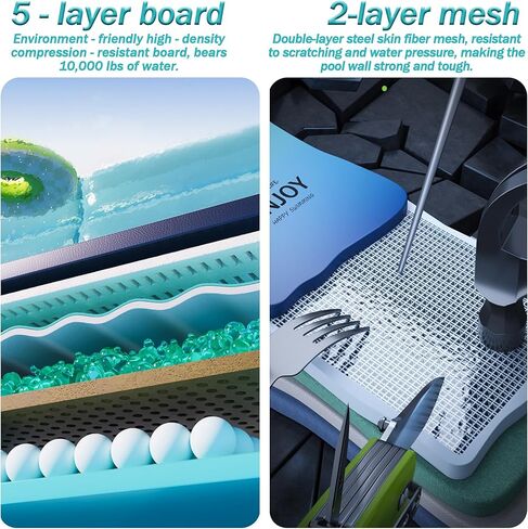 YYW Foldable Family Pool for Adults & Family - Portable Large Swimming Pool for Indoor/Outdoor Garden Backyard Summer Parties (Cloud Ink Gray, 115") in Kuwait