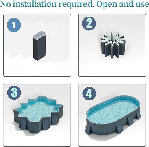 YYW Foldable Family Pool for Adults & Family - Portable Large Swimming Pool for Indoor/Outdoor Garden Backyard Summer Parties (Cloud Ink Gray, 115") in Kuwait