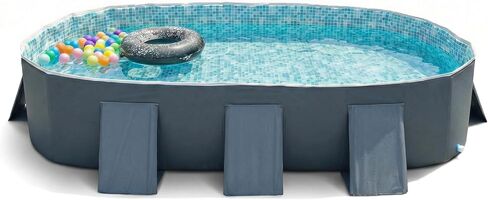 YYW Foldable Family Pool for Adults & Family - Portable Large Swimming Pool for Indoor/Outdoor Garden Backyard Summer Parties (Cloud Ink Gray, 115") in Kuwait