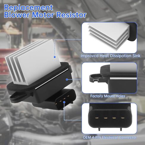 27151-ZT00A Blower Motor Resistor Compatible with Nissan Armada Frontier Pathfinder Titan Xterra Quest, Infiniti QX56 QX80, Suzuki Equator - HVAC Heater AC Fan Speed Control Replacement in Kuwait