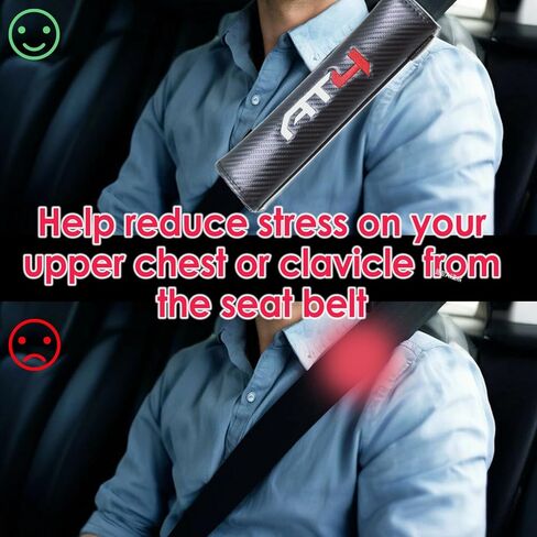 KAELTHAS 2 PCS Car Seat Belt Cover Pad Compatible with Sierra Terrain Yukon Canyon Carbon Fiber Look Car SUV Seat Belt Cover Strap Pads Cushions Comfortable Driving Interior Accessories in Kuwait
