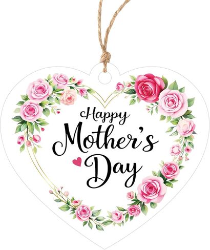 Happy Mothers Day Gift Tags with String 50Pcs Mothers Day Rose Tags Heart Floral Personalized Paper Tag for Gift Wrapping Mothers Day Decorations in Kuwait