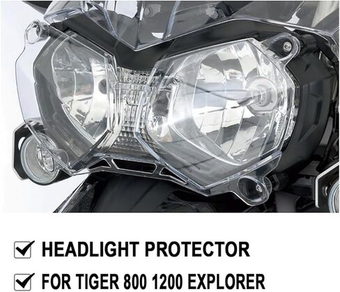 دراجة نارية أكريليك متوافق مع Tiger 800 XC XCX XCA XR XRT XRX 2011-2018 واقي المصباح غطاء خفيف واقي حماية in Kuwait