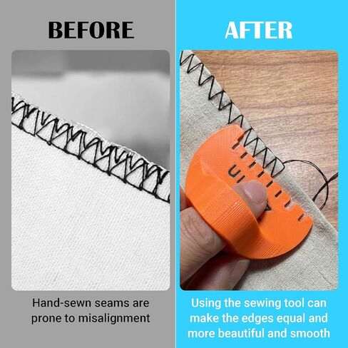 3 Pcs Finger Sewing Ruler, Even Blanket Stitch Thumb Guide, Hand Stitch Spacing Tool, Orange Sewing Gauge Set for Hand Sewing, Embroidery, Mending, Patchwork (3 Sizes) in Kuwait