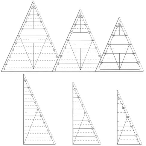 6 Pcs Tall Triangle Quilting Rulers for Quilting, 6 8 10 Inch Clear Acrylic Quilt Templates Rulers Wedge Triangle Sewing Dedicated Ruler for Cutting, Measurement, DIY Craft Tools in Kuwait