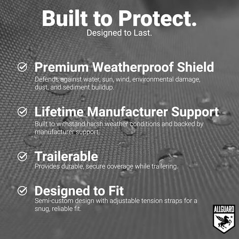 AllGuard Weatherproof Max UTV Cover, Heavy Duty 600D Marine Grade Polyester, Protects from Rain, Snow, Sun, UV & More - Gray/Black (Fits Length: 120" - 150") in Kuwait
