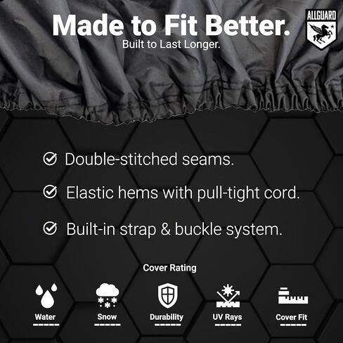 AllGuard Weatherproof Max UTV Cover, Heavy Duty 600D Marine Grade Polyester, Protects from Rain, Snow, Sun, UV & More - Gray/Black (Fits Length: 120" - 150") in Kuwait