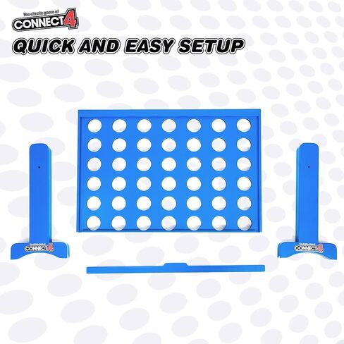 EastPoint Giant Wood Connect 4 - Blue - Connect 4 Jumbo Yard Game for Backyard Parties - Solid Wood Frame Lawn Game - Fast Setup & Portable Carry Bag for Outdoor Fun in Kuwait