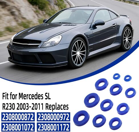 Hydraulic Roof Seal Kit for Mercedes SL R230 2003-2011, Replaces 2308000872 2308000972 2308001072 2308001172, Complete 11-Piece Cylinder Rebuild Kit in Kuwait