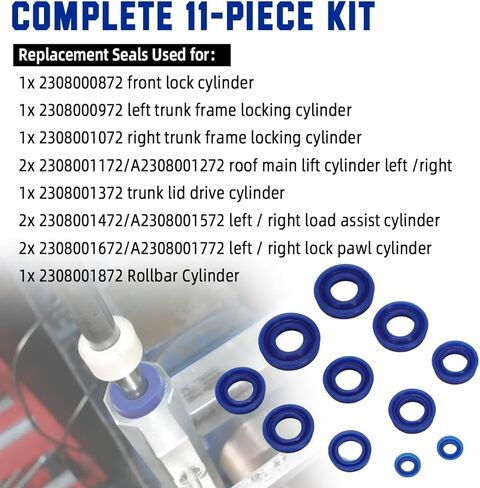 Hydraulic Roof Seal Kit for Mercedes SL R230 2003-2011, Replaces 2308000872 2308000972 2308001072 2308001172, Complete 11-Piece Cylinder Rebuild Kit in Kuwait