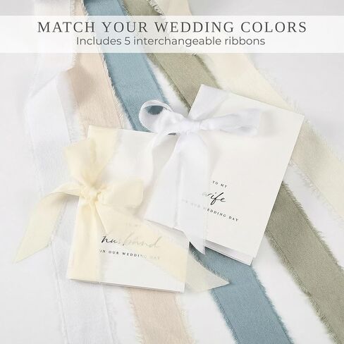 Elegant Wedding Vow Books with 5 Ribbons - Perfectly Sized His and Hers Vow Book Set of 2 with Lined Pages to Write Whatever is on Your Heart - A Beautiful Personalized Addition For Your Wedding Day in Kuwait